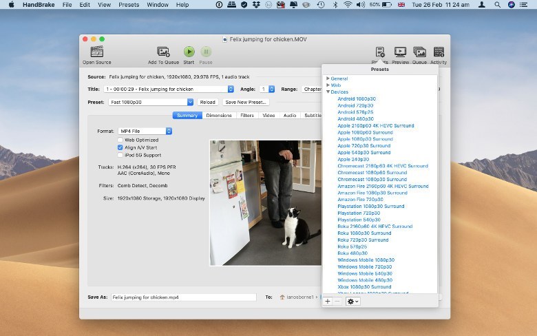 handbrake for mac 10.4.11